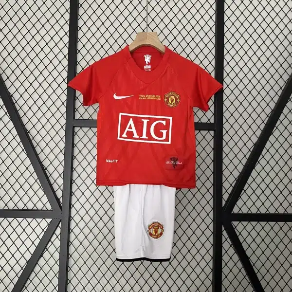 Manchester United (Ronaldo/7) 2007/08 – Local – Infantil – Retro - Imagen 2